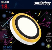 Светильник светодиодный накладной с подсветкой Smartbuy DBL LED 220В 18Вт 6500К IP20 Круг картинка 